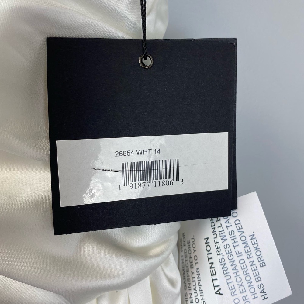 MAC DUGGAL Ieena Draped One Shoulder Satin Gown Size 14 26654 $398 - Picture 10 of 11